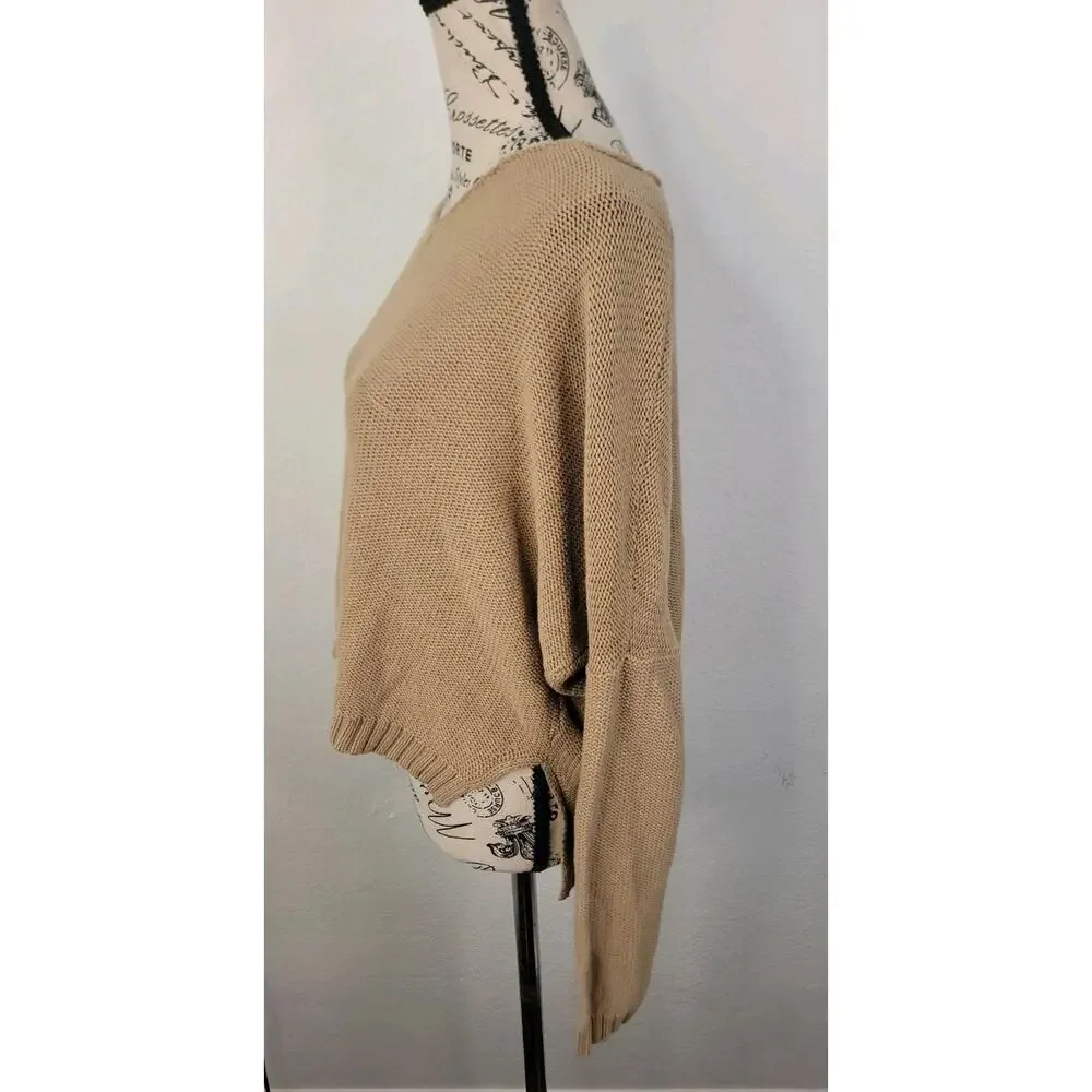 Wooden Ships Sweatshirt Top Sz S/M Boyfriend Fit Relaxed Oversized Semi Crop